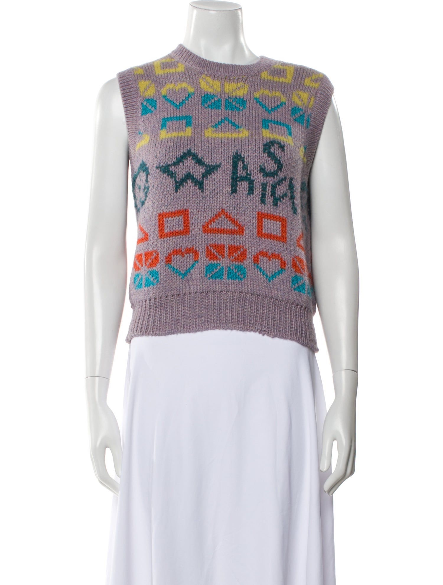 Lingua Franca Printed Crew Neck Sweater