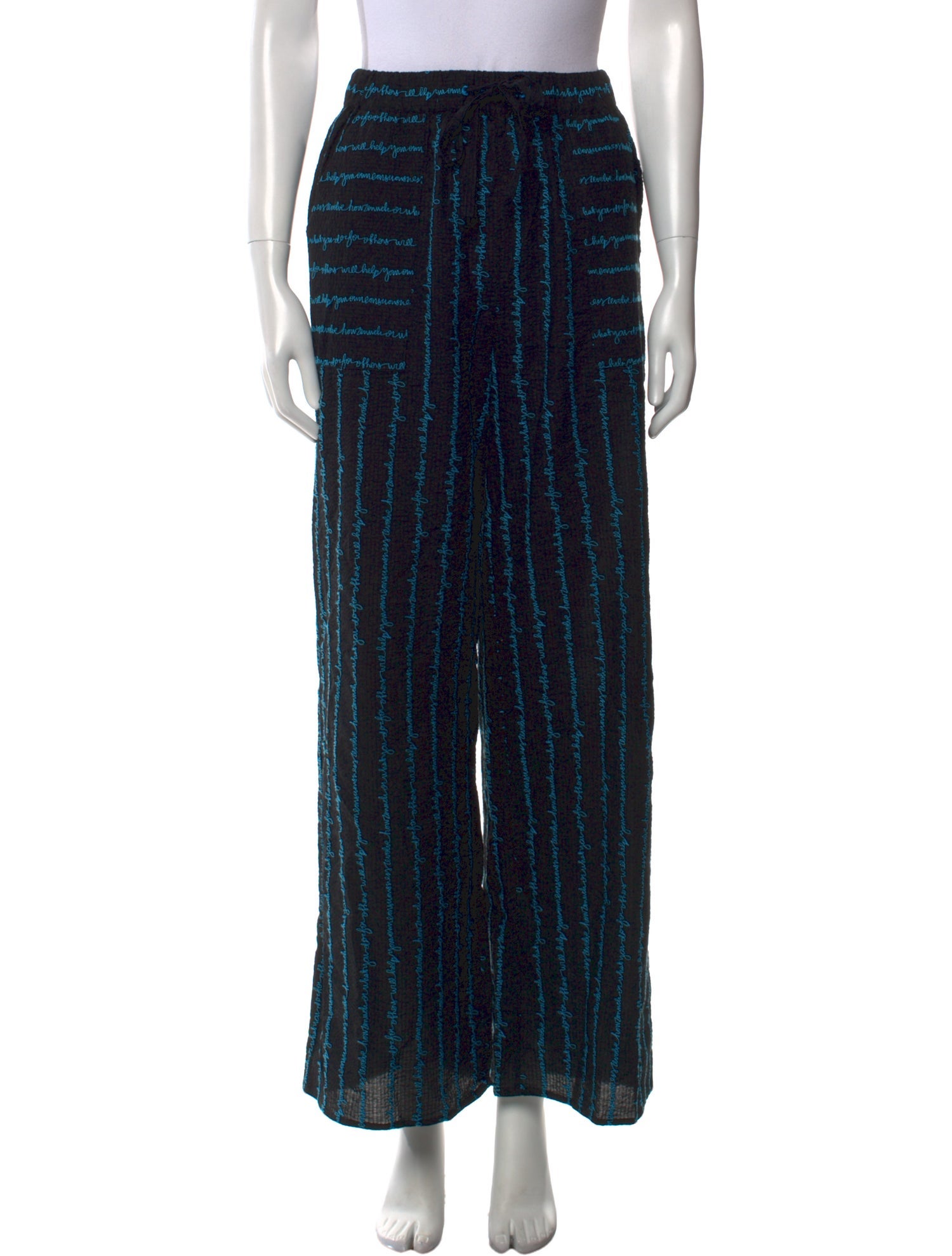 Lingua Franca Striped Wide Leg Pants
