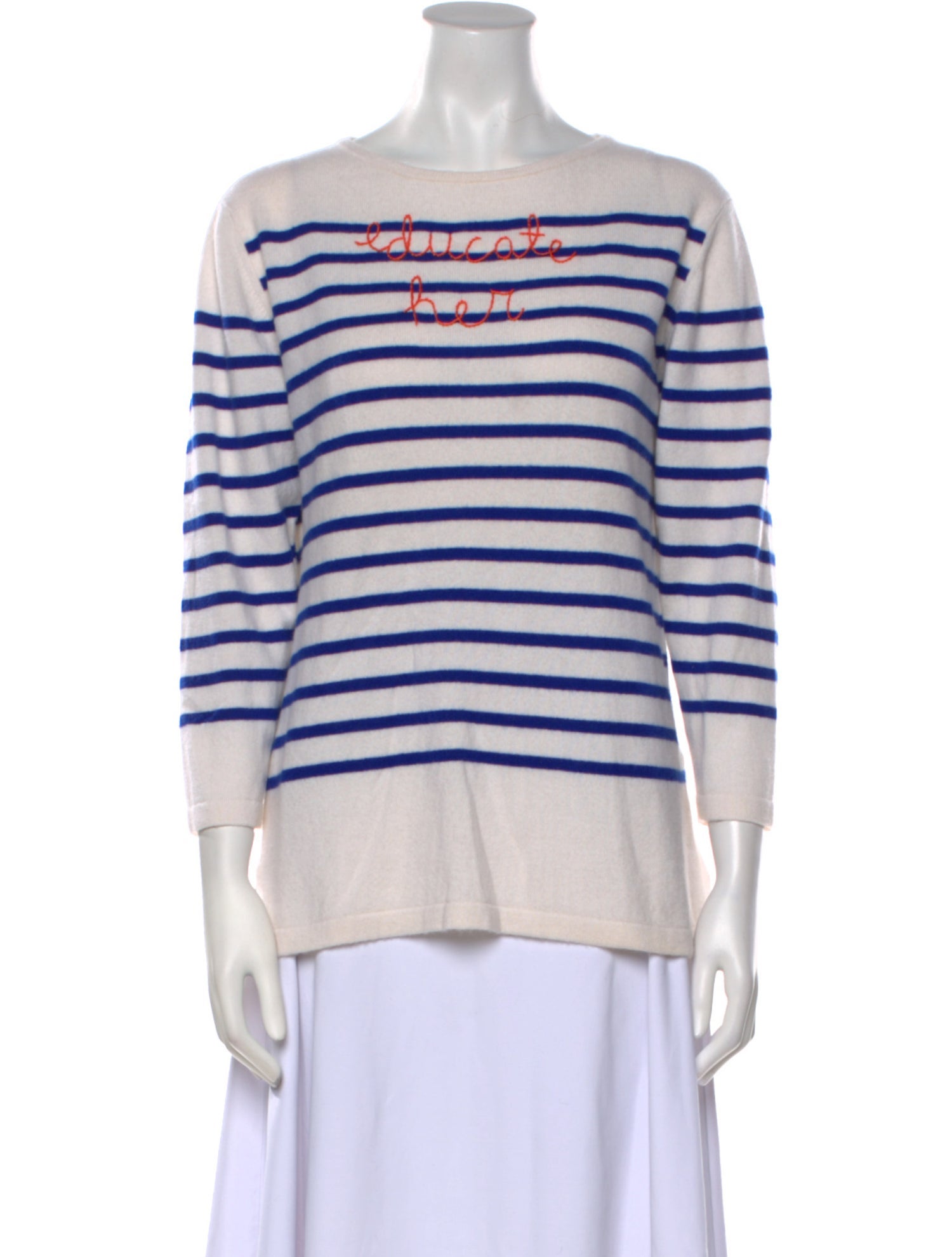 Lingua Franca Cashmere Striped Sweatshirt