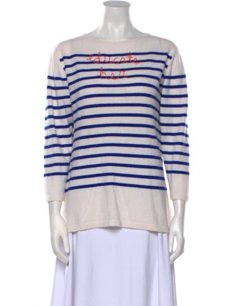Lingua Franca Cashmere Striped Sweatshirt