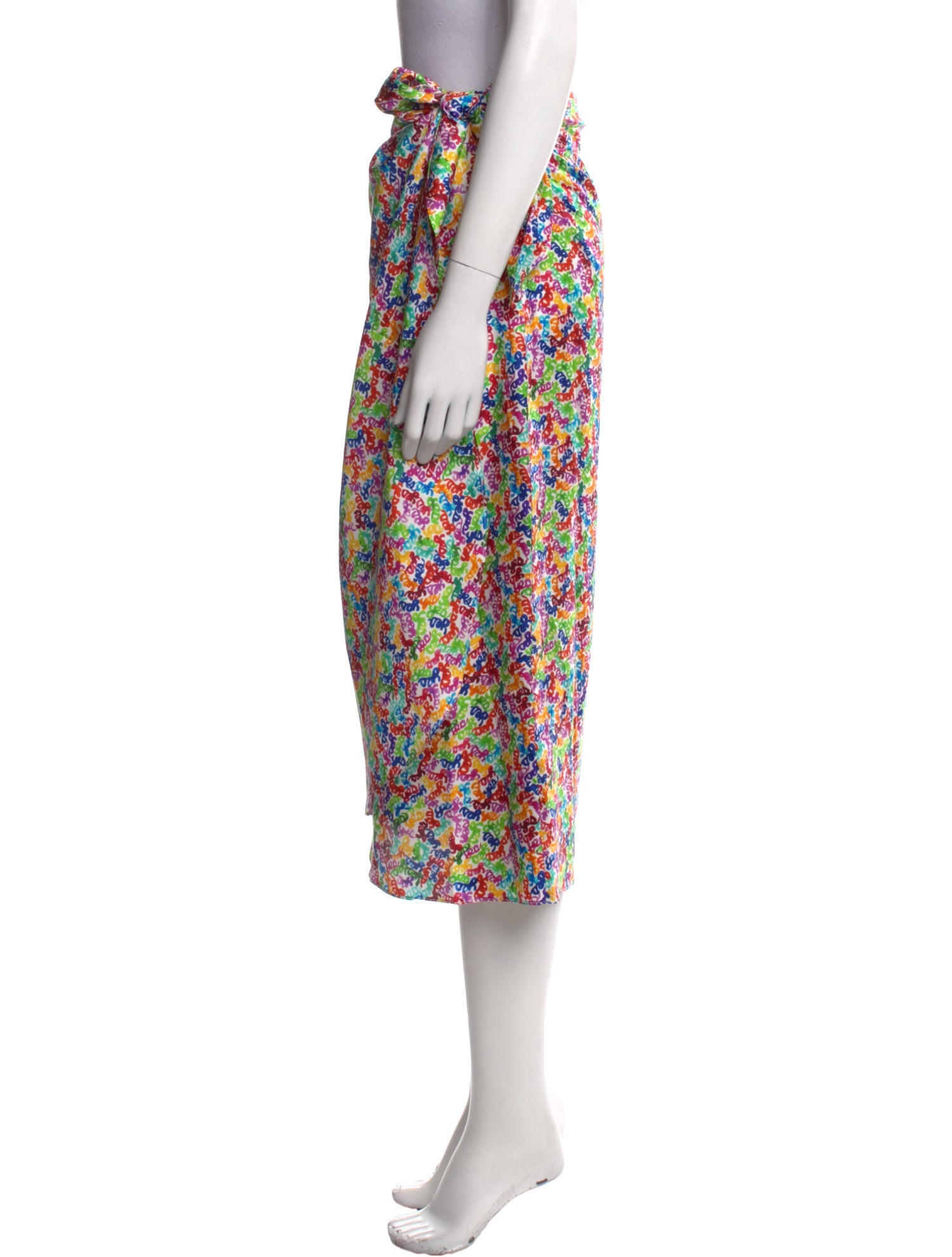 Lingua Franca Silk Midi Length Skirt