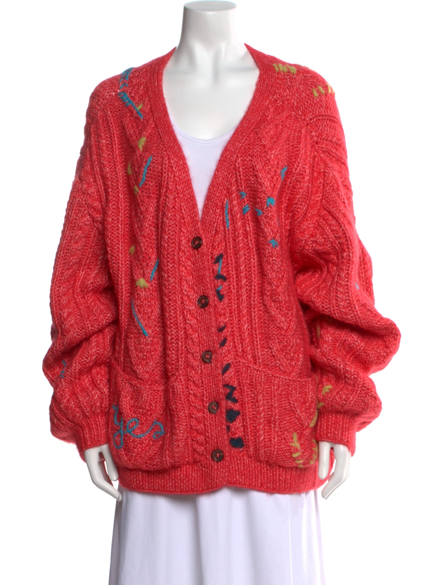 Lingua Franca Printed Open Front Sweater
