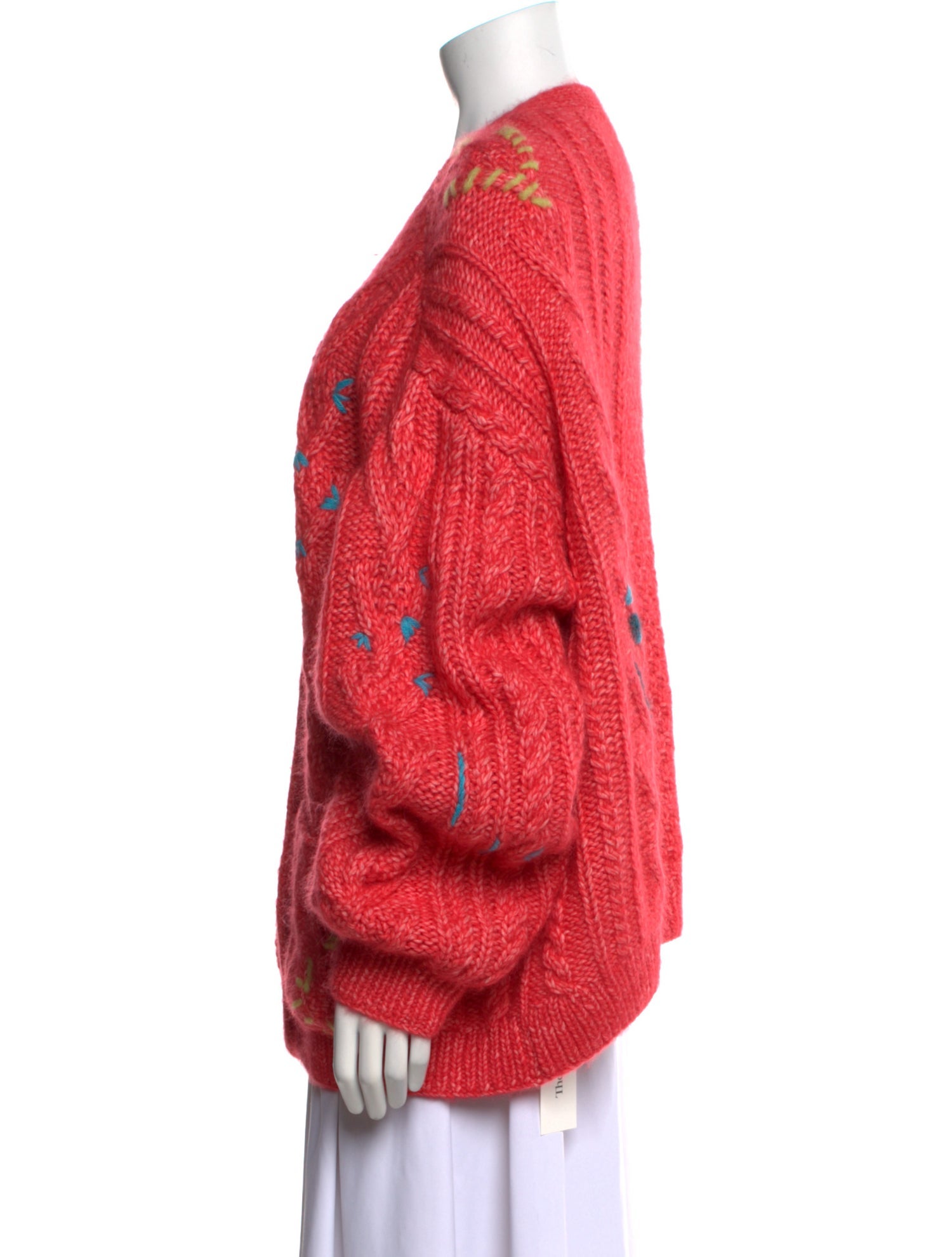 Lingua Franca Printed Open Front Sweater