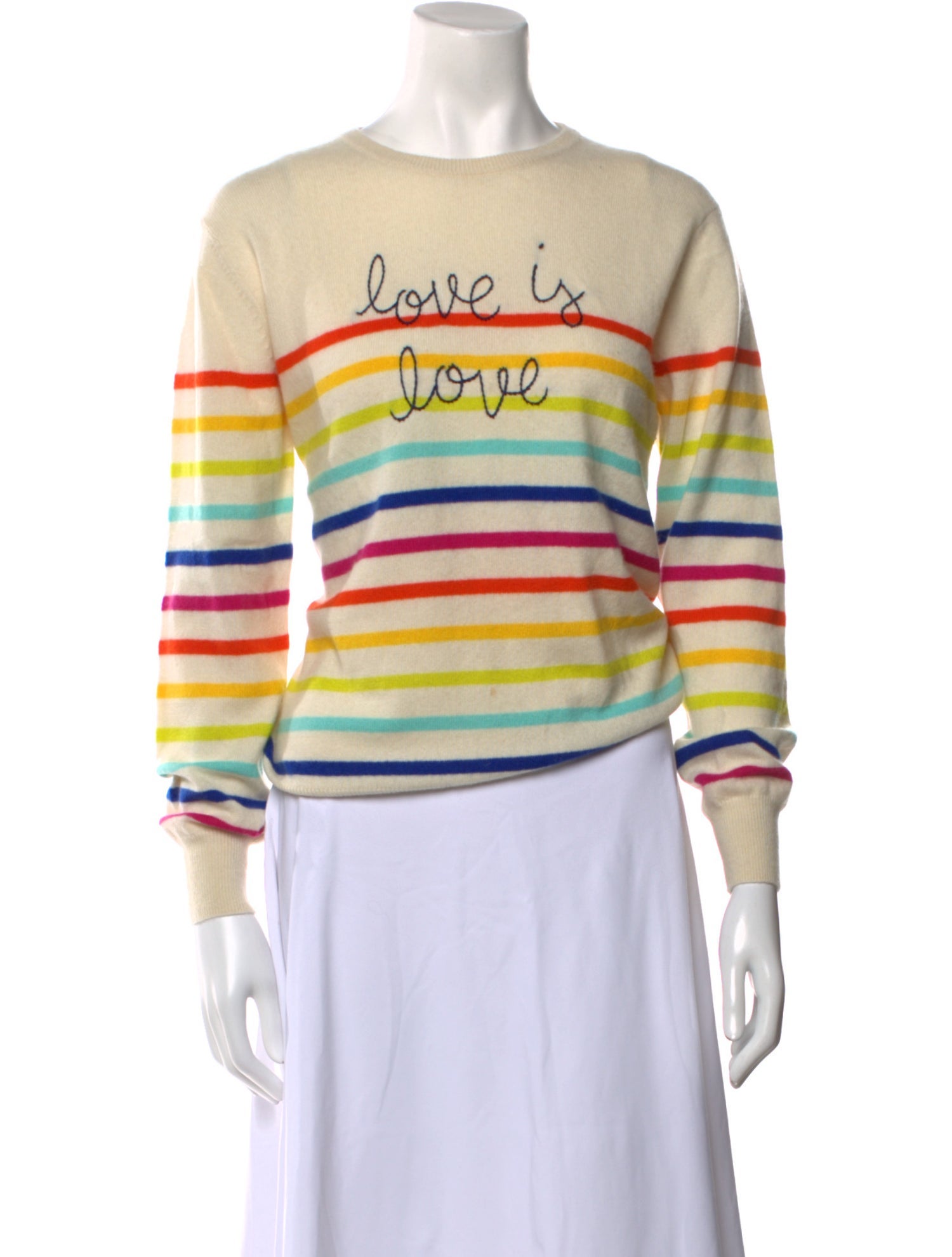 Lingua Franca Cashmere Graphic Print Sweater