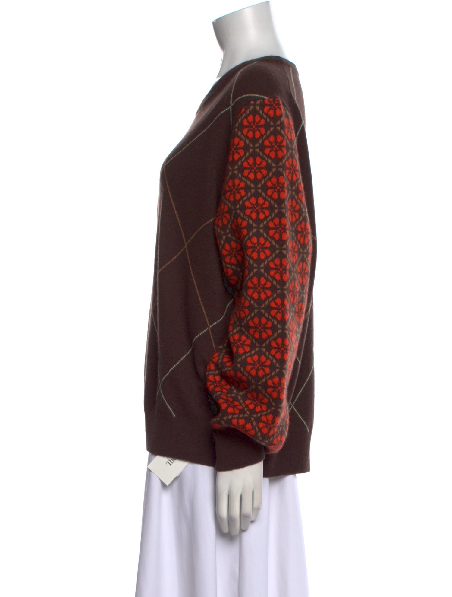 Lingua Franca Wool Plaid Print Sweater