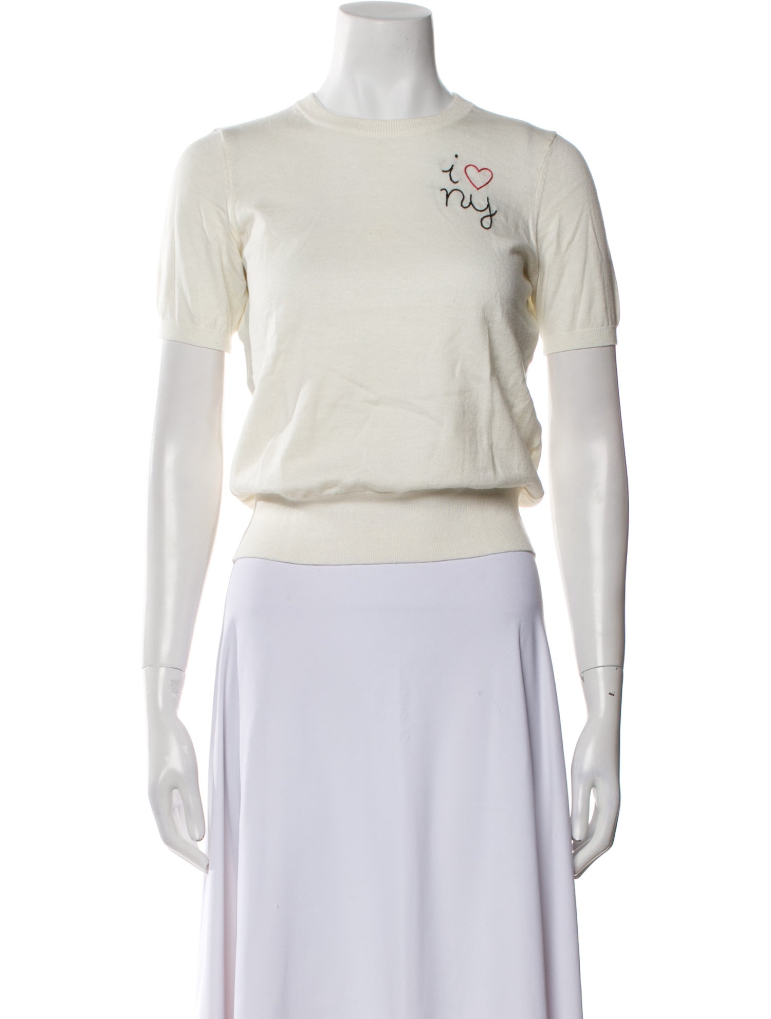 Lingua Franca Crew Neck Short Sleeve Crop Top