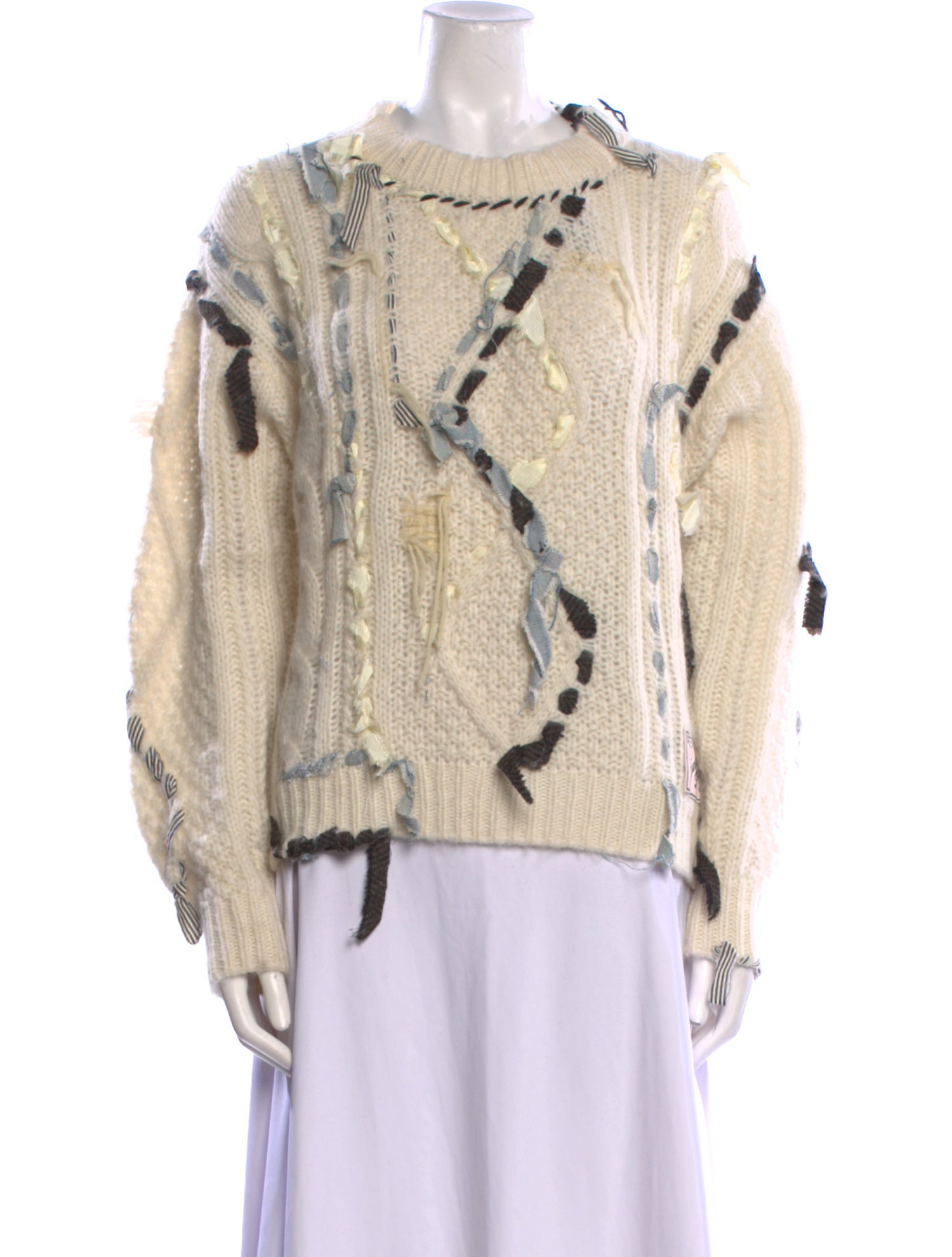 Lingua Franca Baby Alpaca Printed Sweater