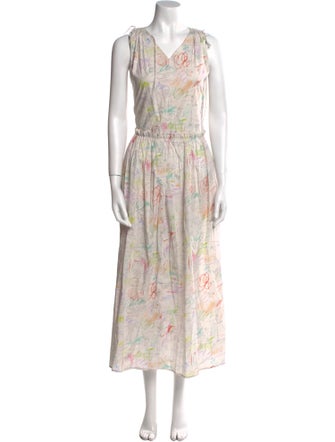 Lingua Franca Floral Print Long Dress