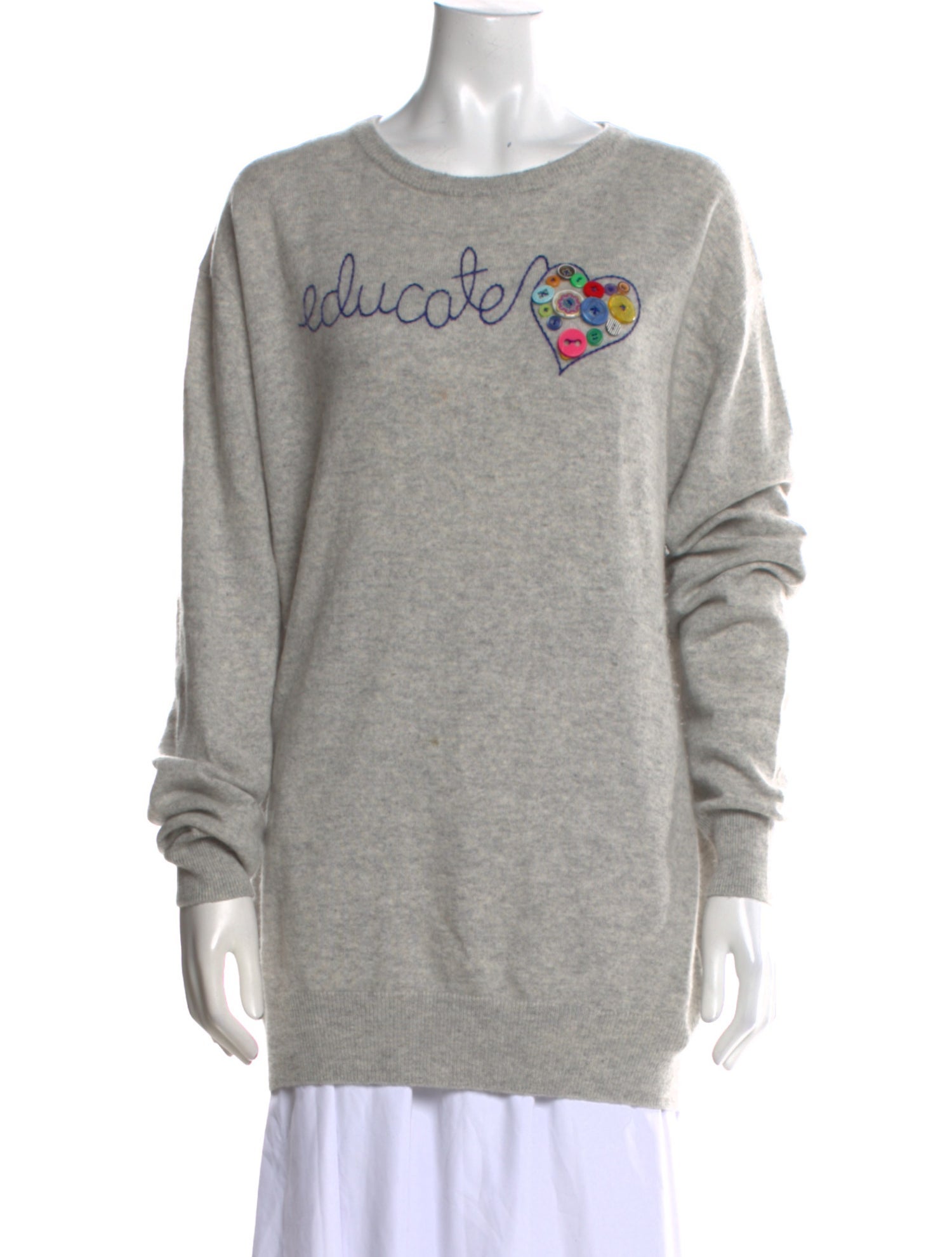 Lingua Franca Cashmere Graphic Print Sweater
