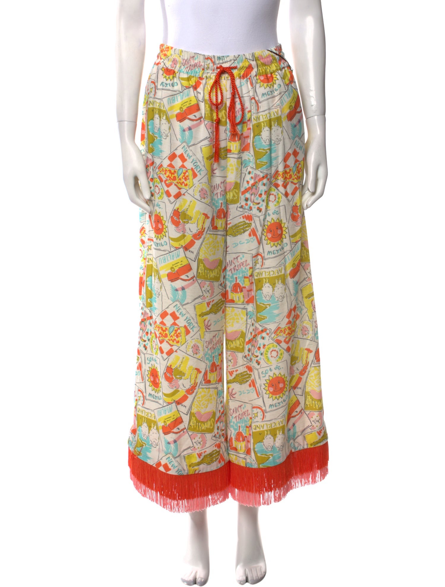 Lingua Franca Printed Wide Leg Pants