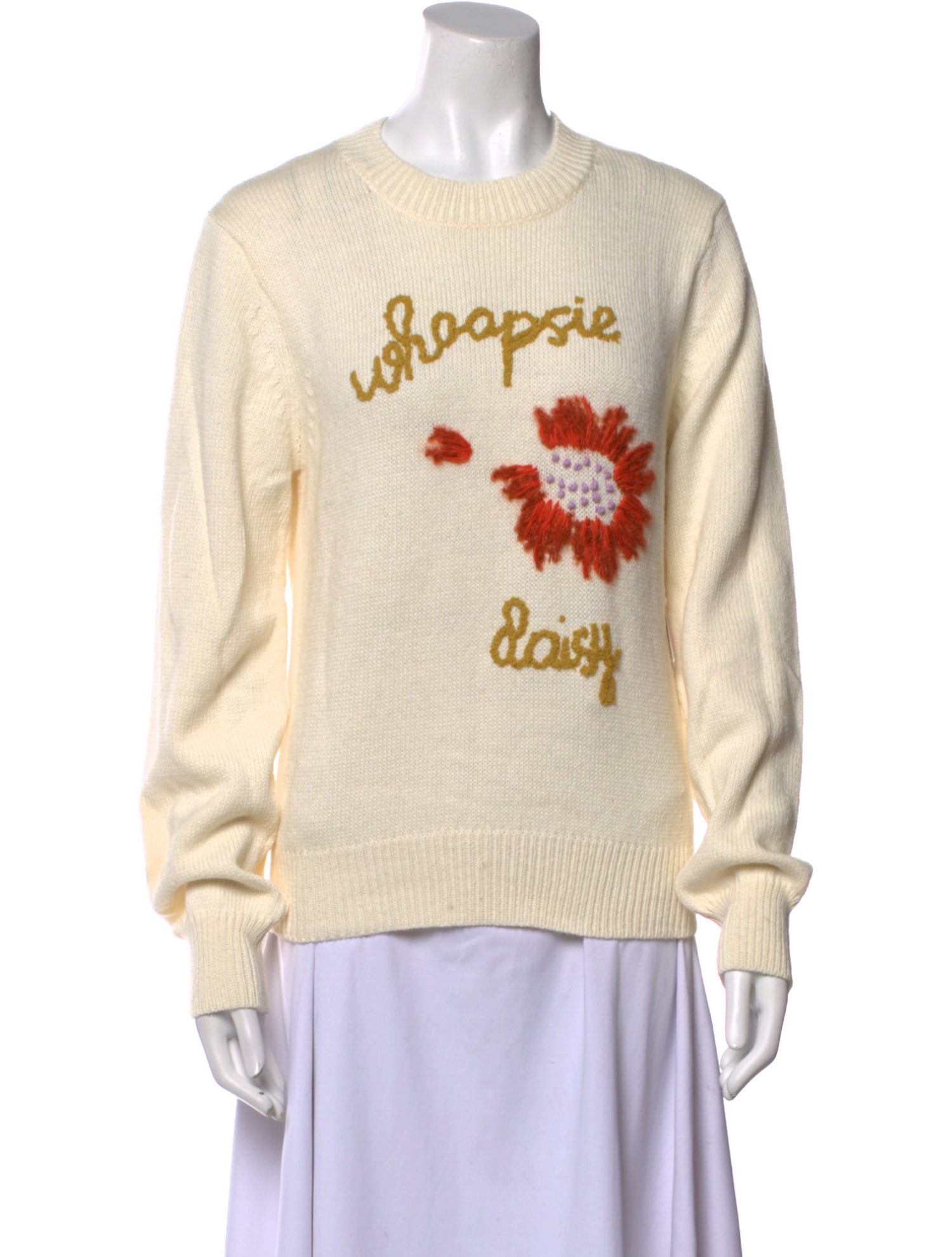 Lingua Franca Graphic Print Crew Neck Sweater w/ Tags