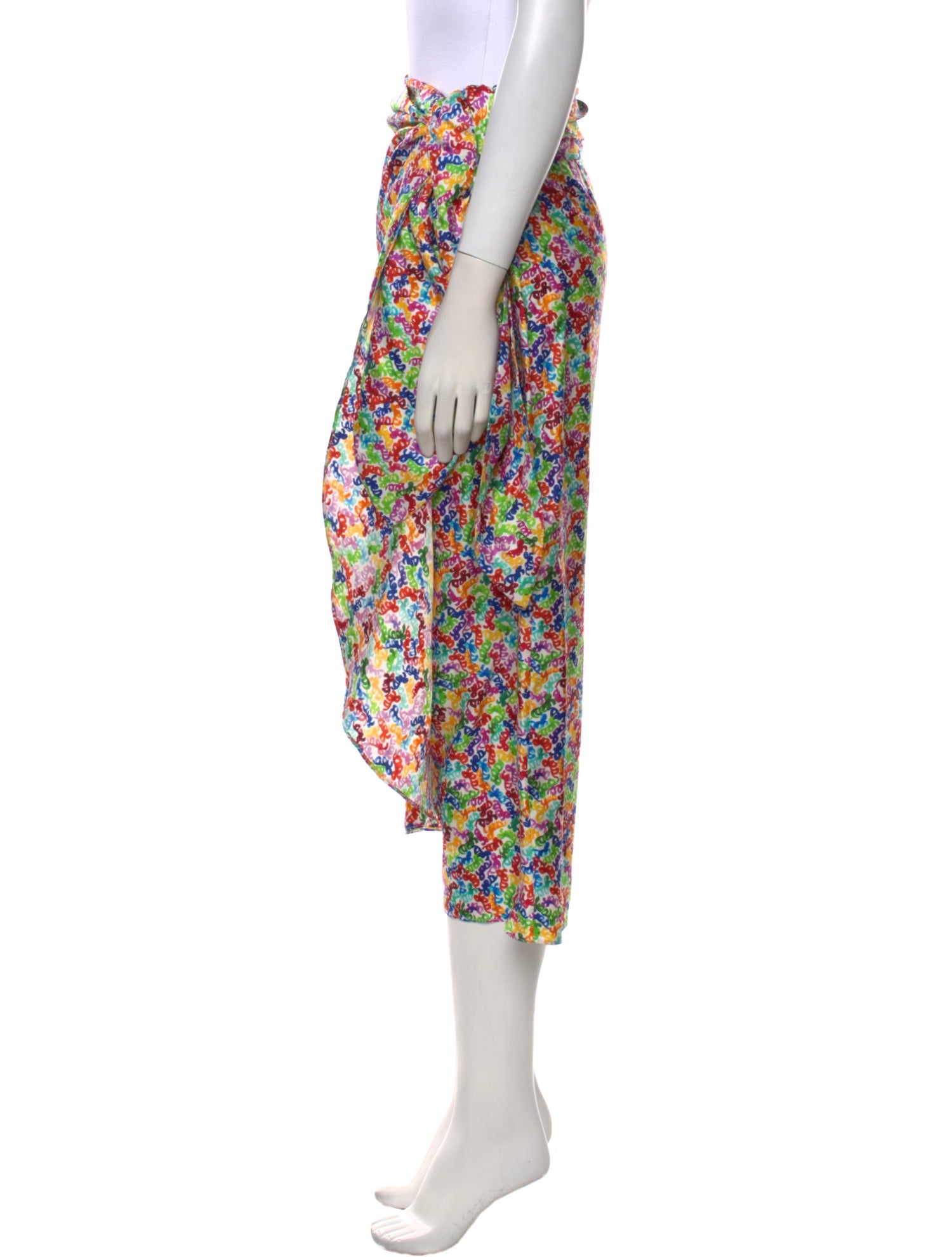 Lingua Franca Silk Midi Length Skirt