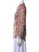 Lingua Franca Silk Printed Button-Up Top