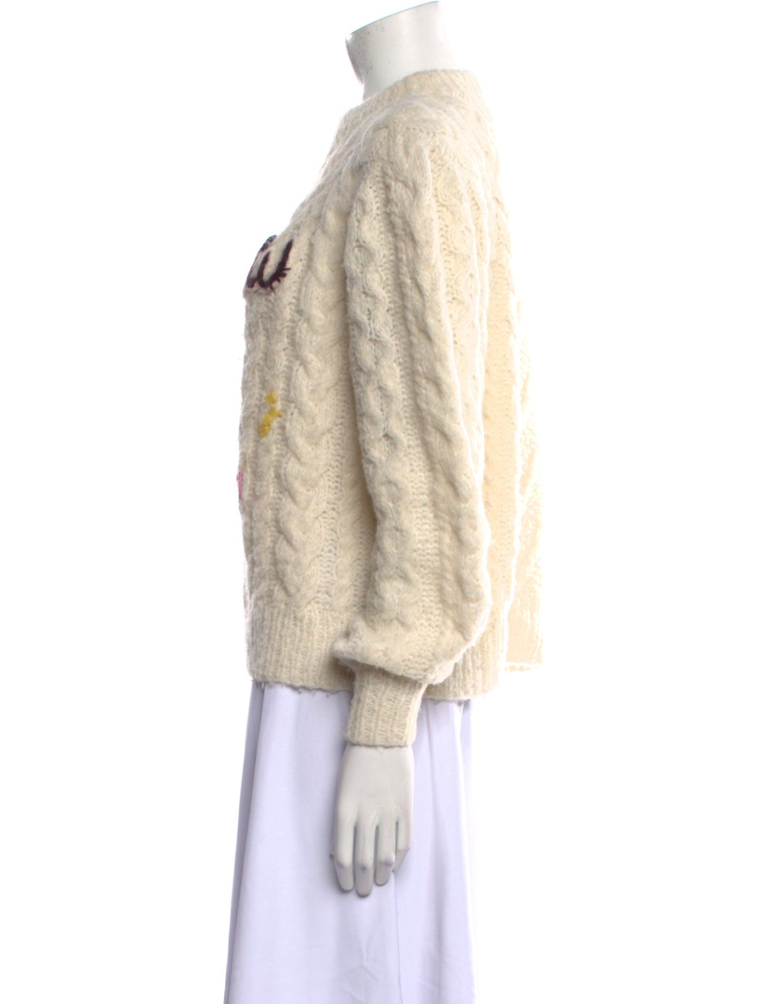 Lingua Franca Graphic Print Mock Neck Sweater