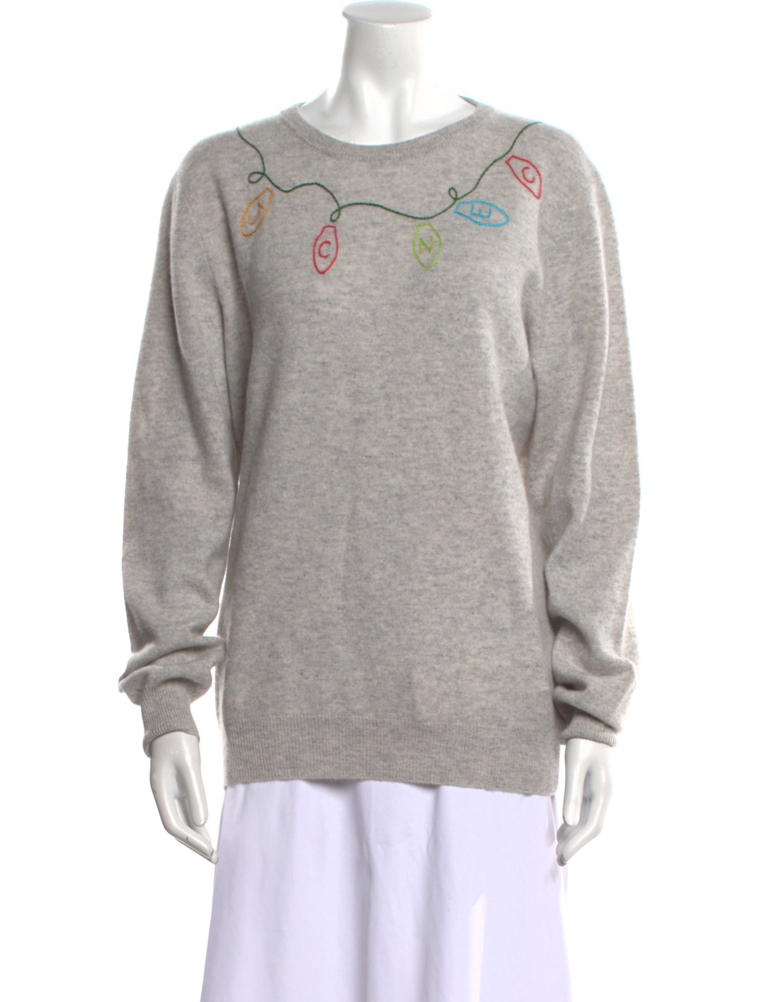 Lingua Franca Cashmere Graphic Print Sweater