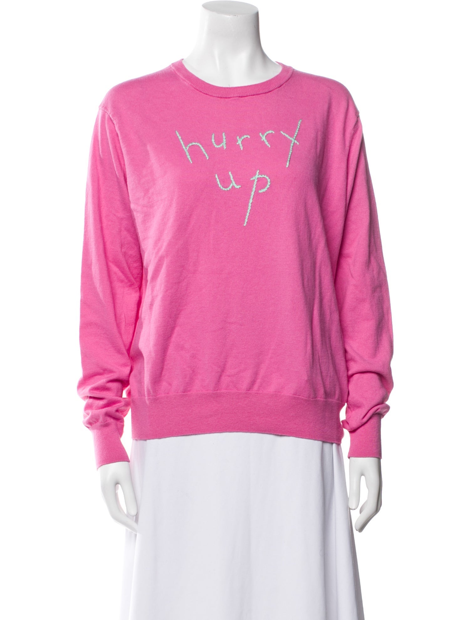 Lingua Franca Graphic Print Scoop Neck Sweater