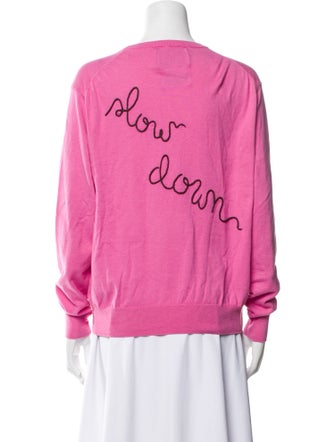 Lingua Franca Graphic Print Scoop Neck Sweater