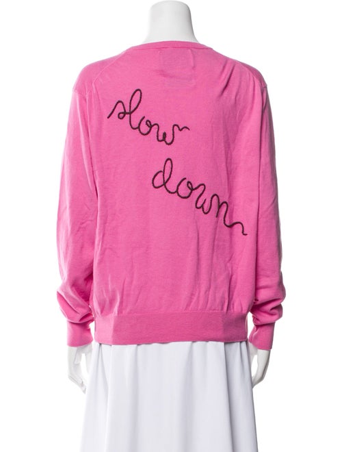 Lingua Franca Graphic Print Scoop Neck Sweater