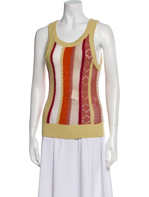 Lingua Franca Colorblock Pattern Scoop Neck Top