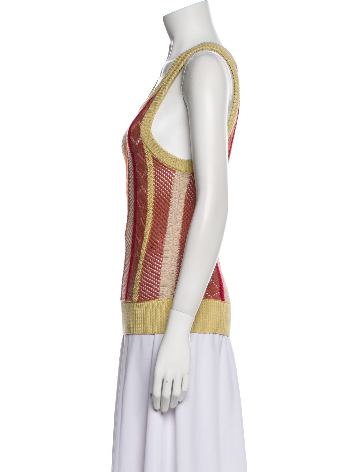 Lingua Franca Colorblock Pattern Scoop Neck Top