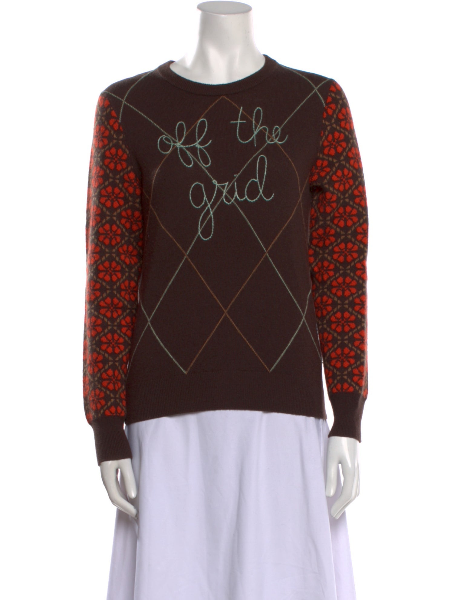 Lingua Franca Wool Printed Sweater