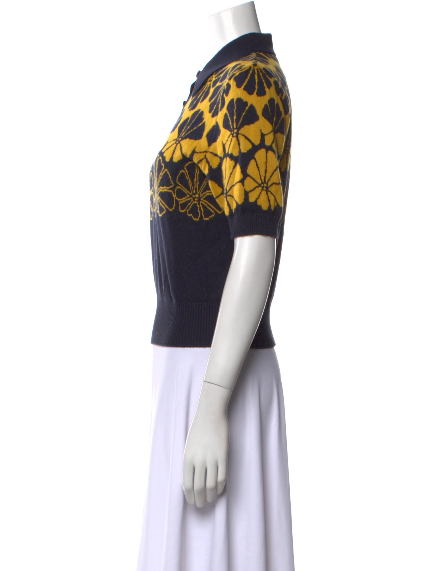 Lingua Franca Floral Print Crew Neck Sweater