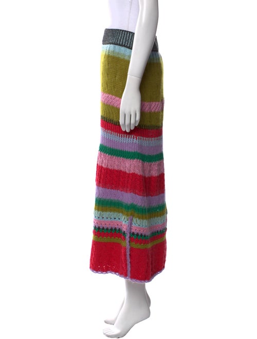 Lingua Franca Striped Midi Length Skirt