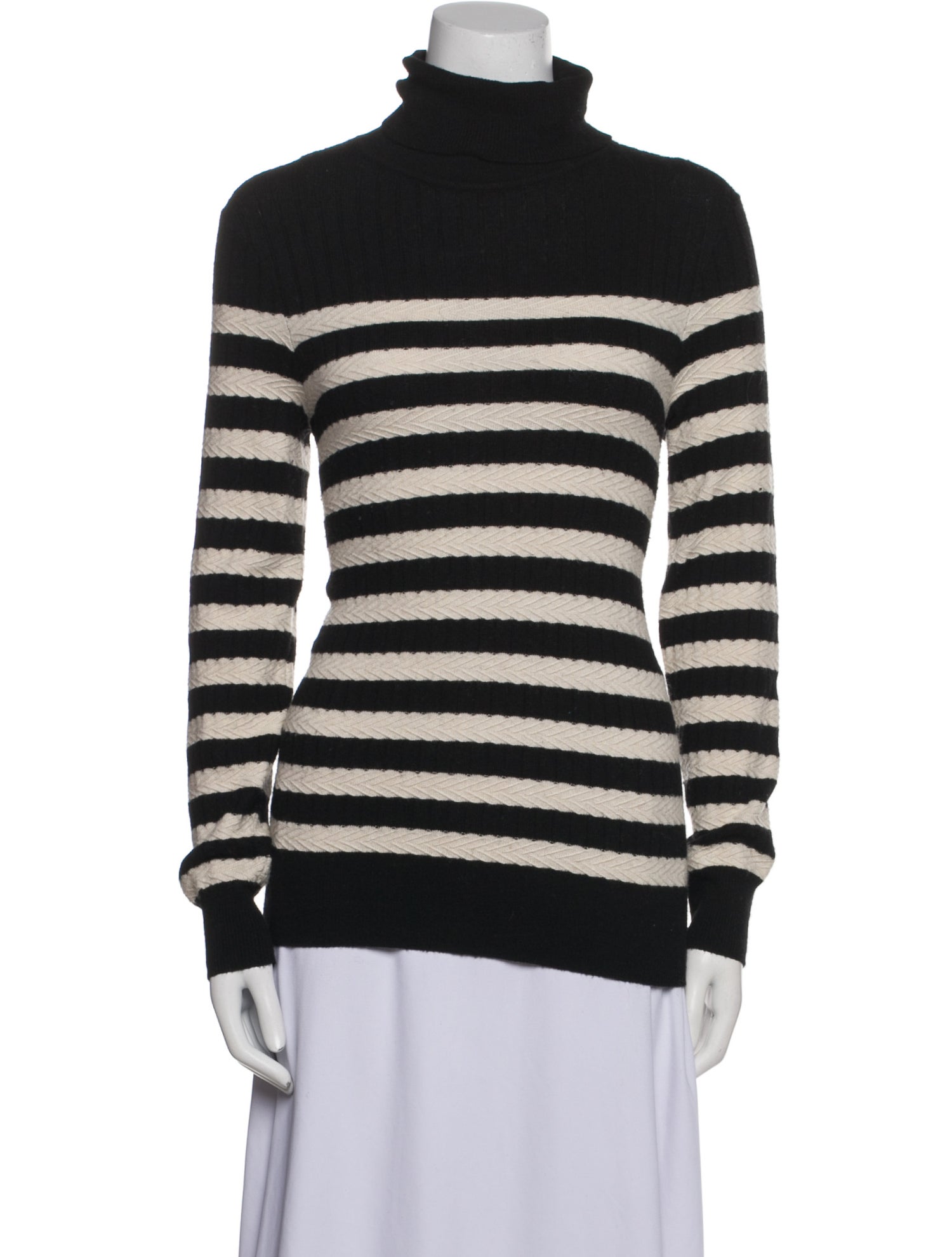Lingua Franca Striped Turtleneck Sweater