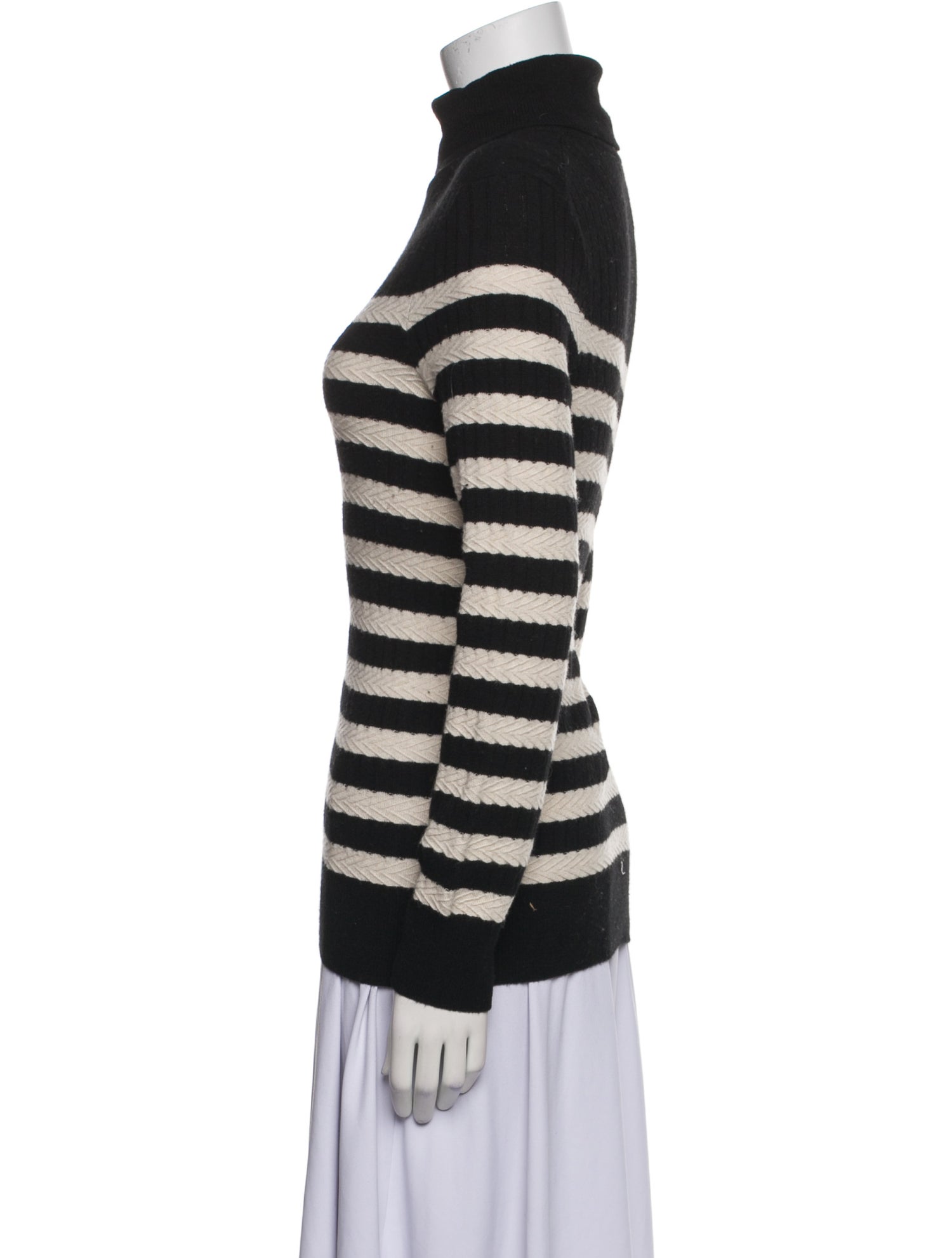 Lingua Franca Striped Turtleneck Sweater