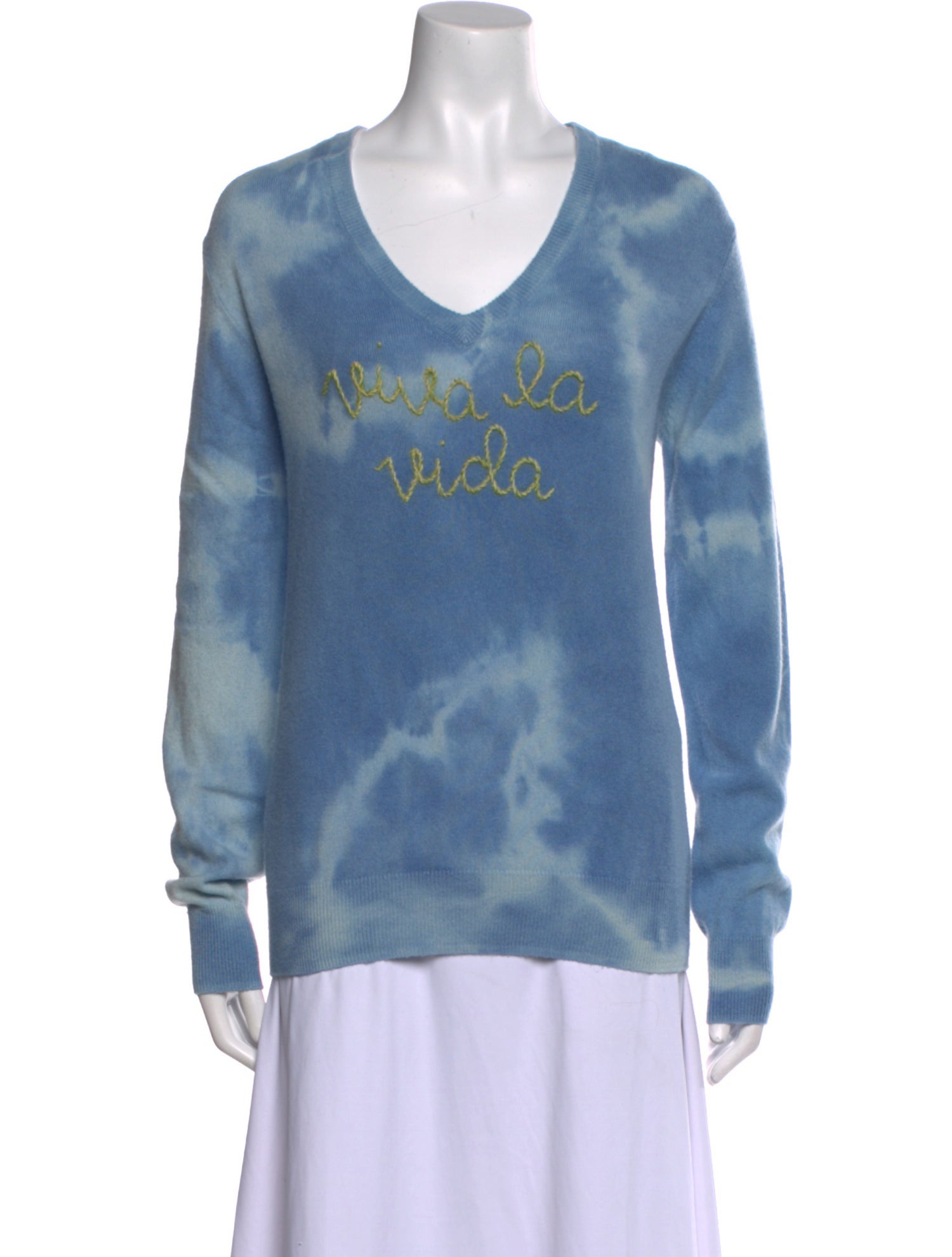 Lingua Franca Cashmere Tie-Dye Print Sweater