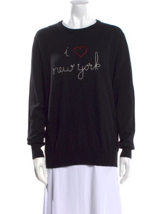 Lingua Franca Cashmere Graphic Print Sweater