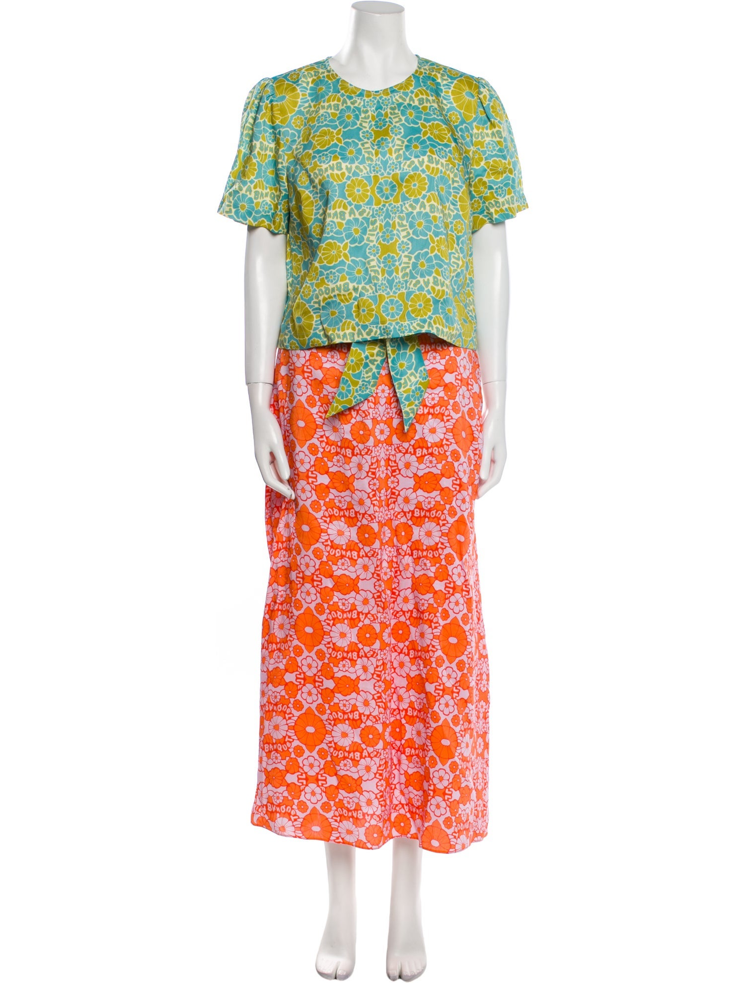 Lingua Franca Printed Keyhole Accent Skirt Set