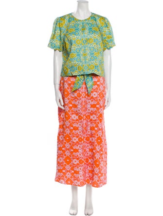 Lingua Franca Printed Keyhole Accent Skirt Set