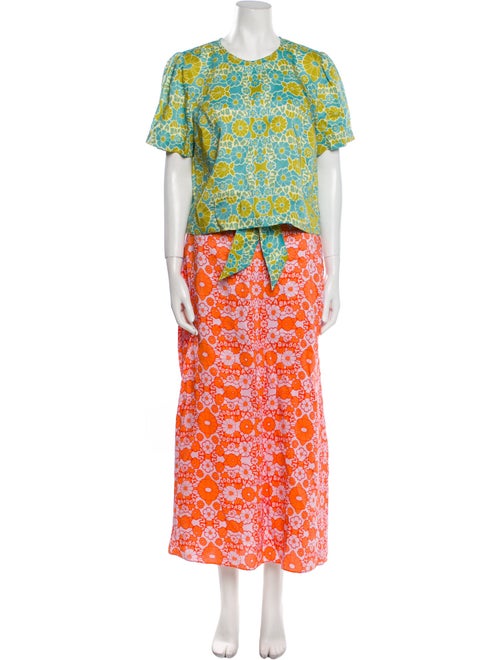 Lingua Franca Printed Keyhole Accent Skirt Set