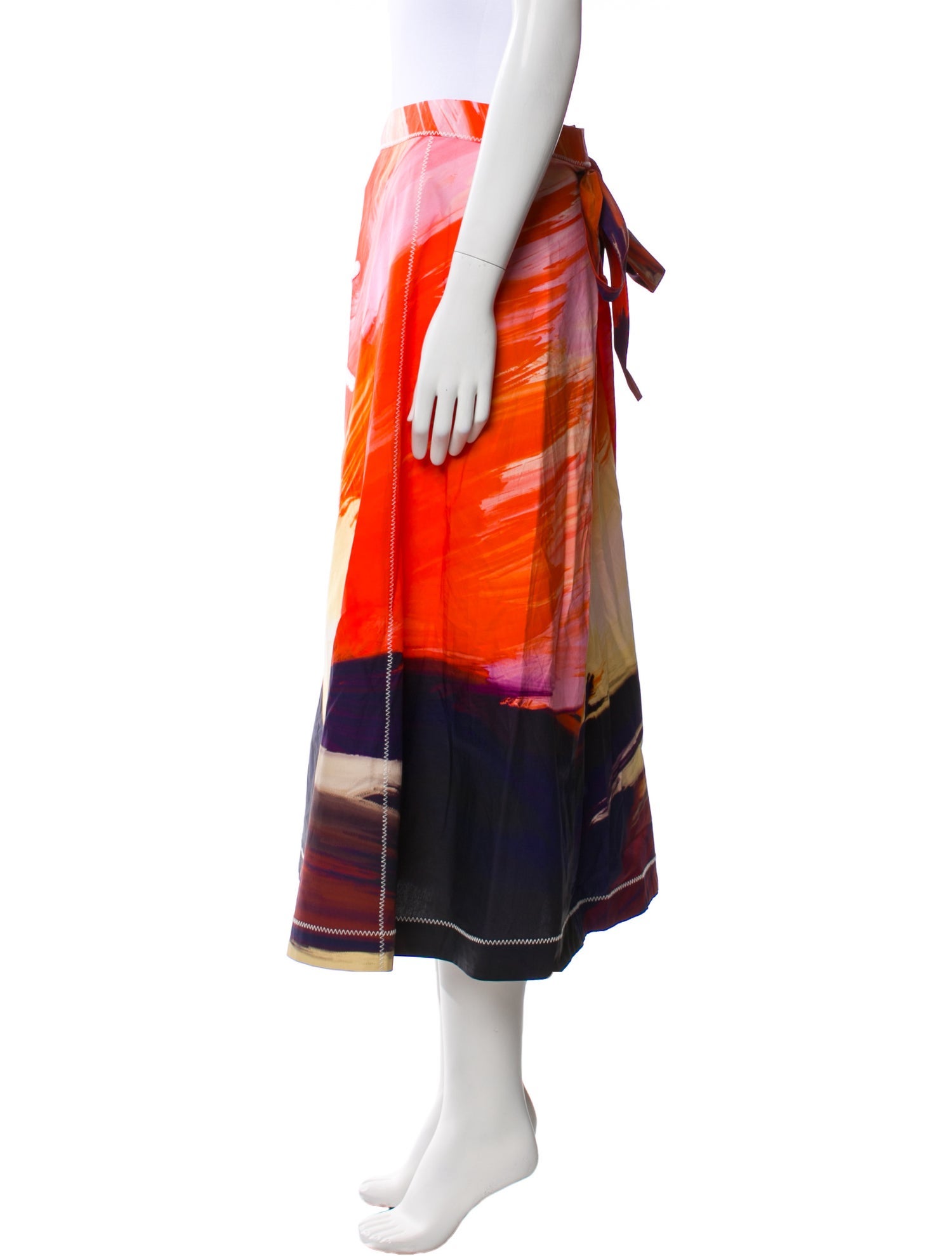 Lingua Franca Printed Midi Length Skirt