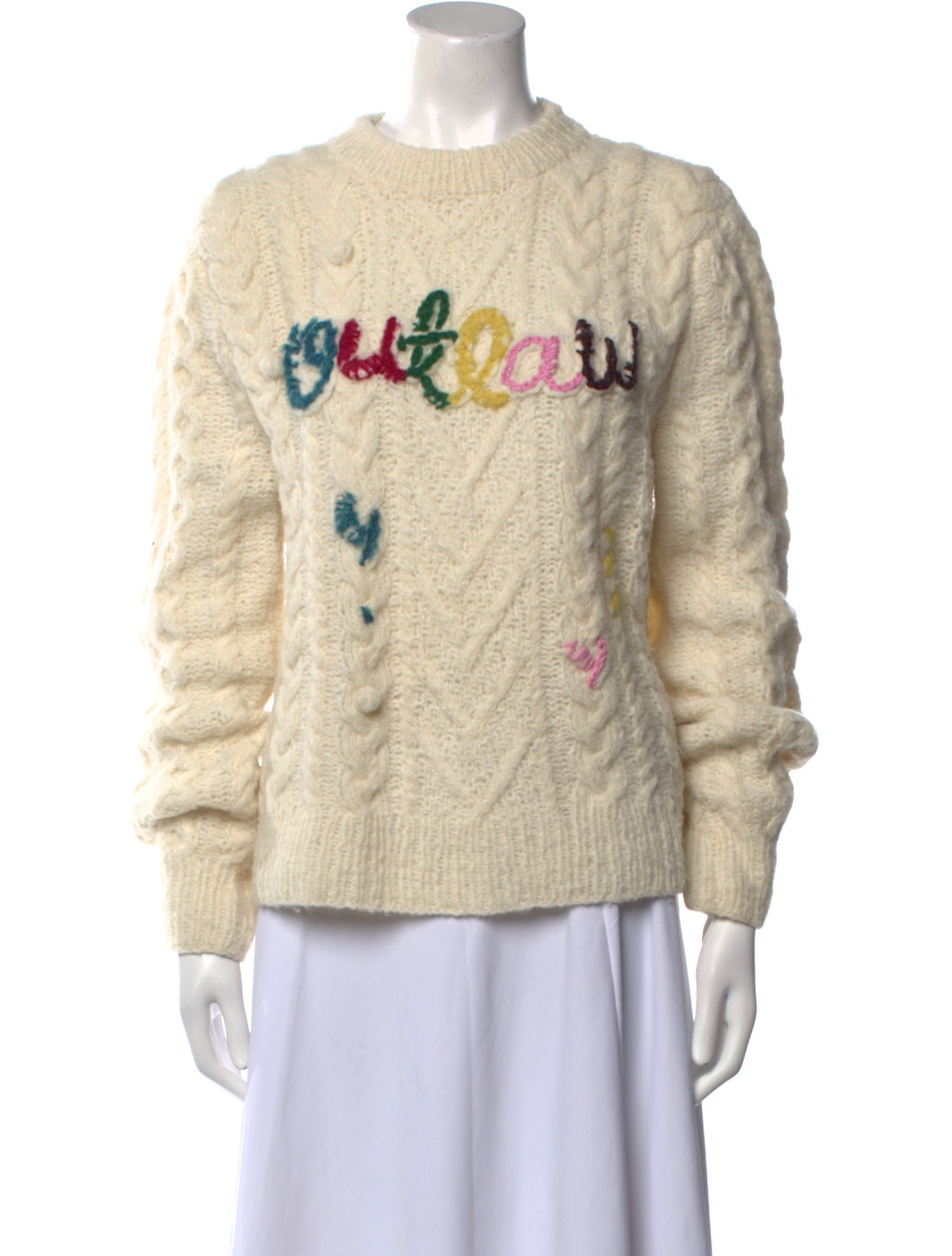 Lingua Franca Baby Alpaca Printed Sweater