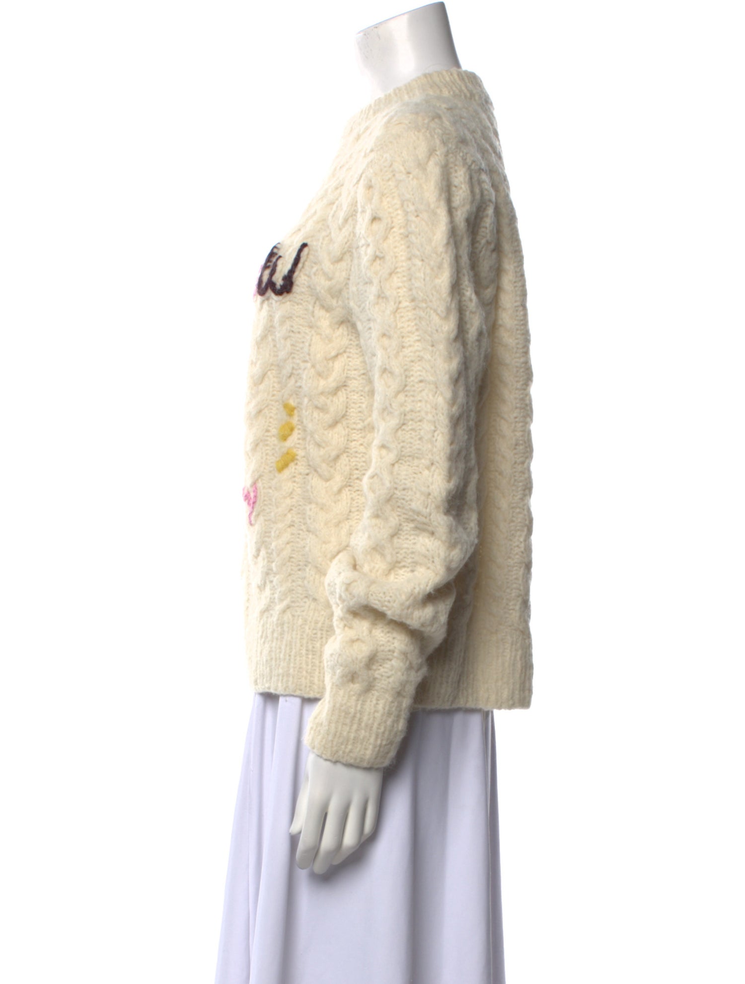 Lingua Franca Baby Alpaca Printed Sweater