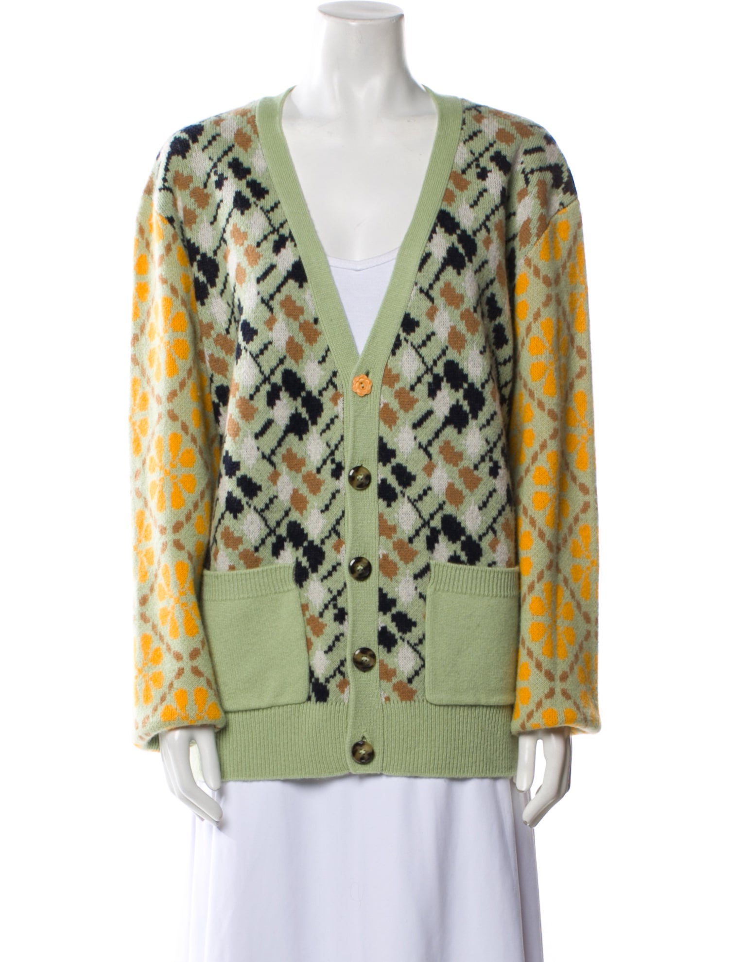 Lingua Franca Wool Printed Sweater