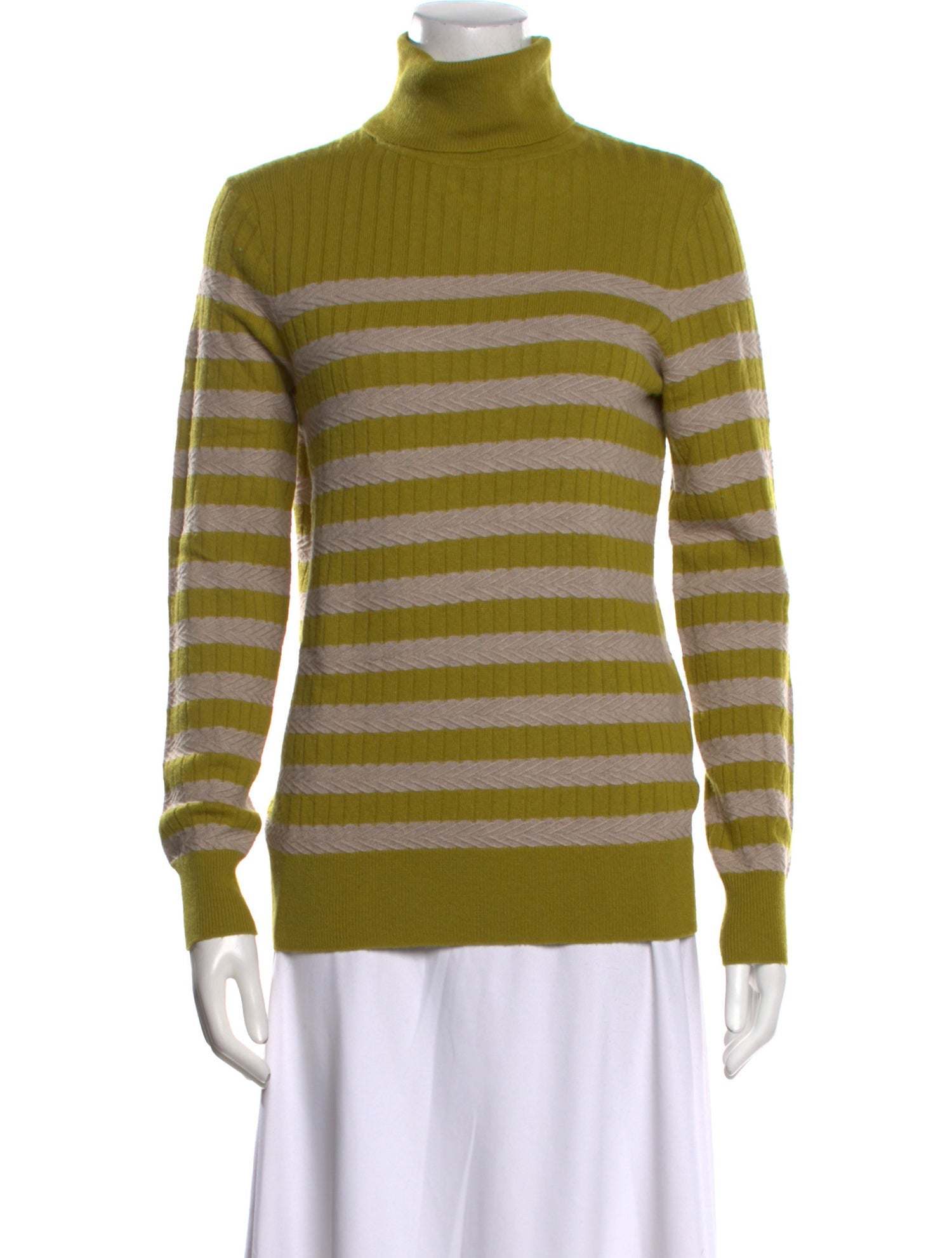Lingua Franca Striped Turtleneck Sweater