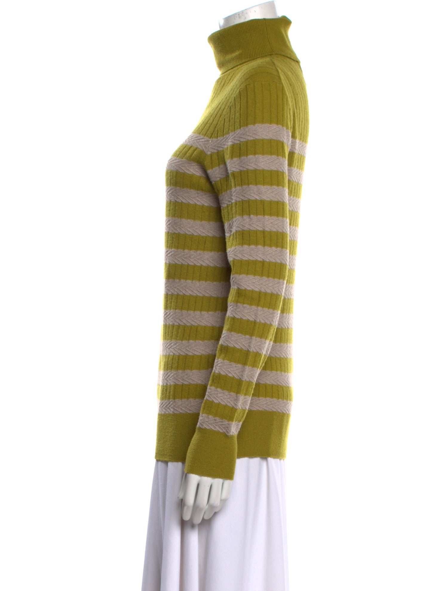 Lingua Franca Striped Turtleneck Sweater