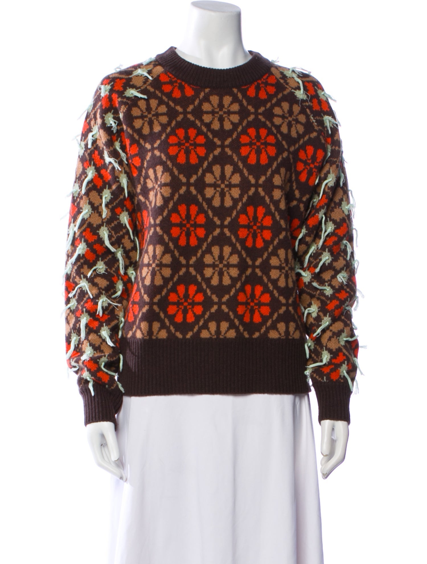 Lingua Franca Wool Printed Sweater
