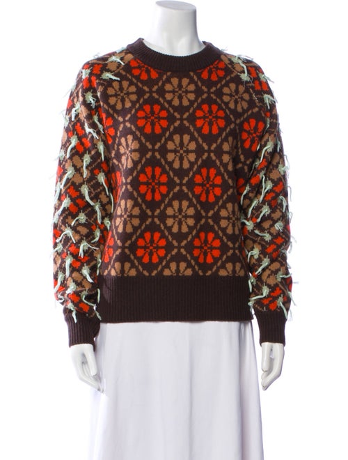 Lingua Franca Wool Printed Sweater