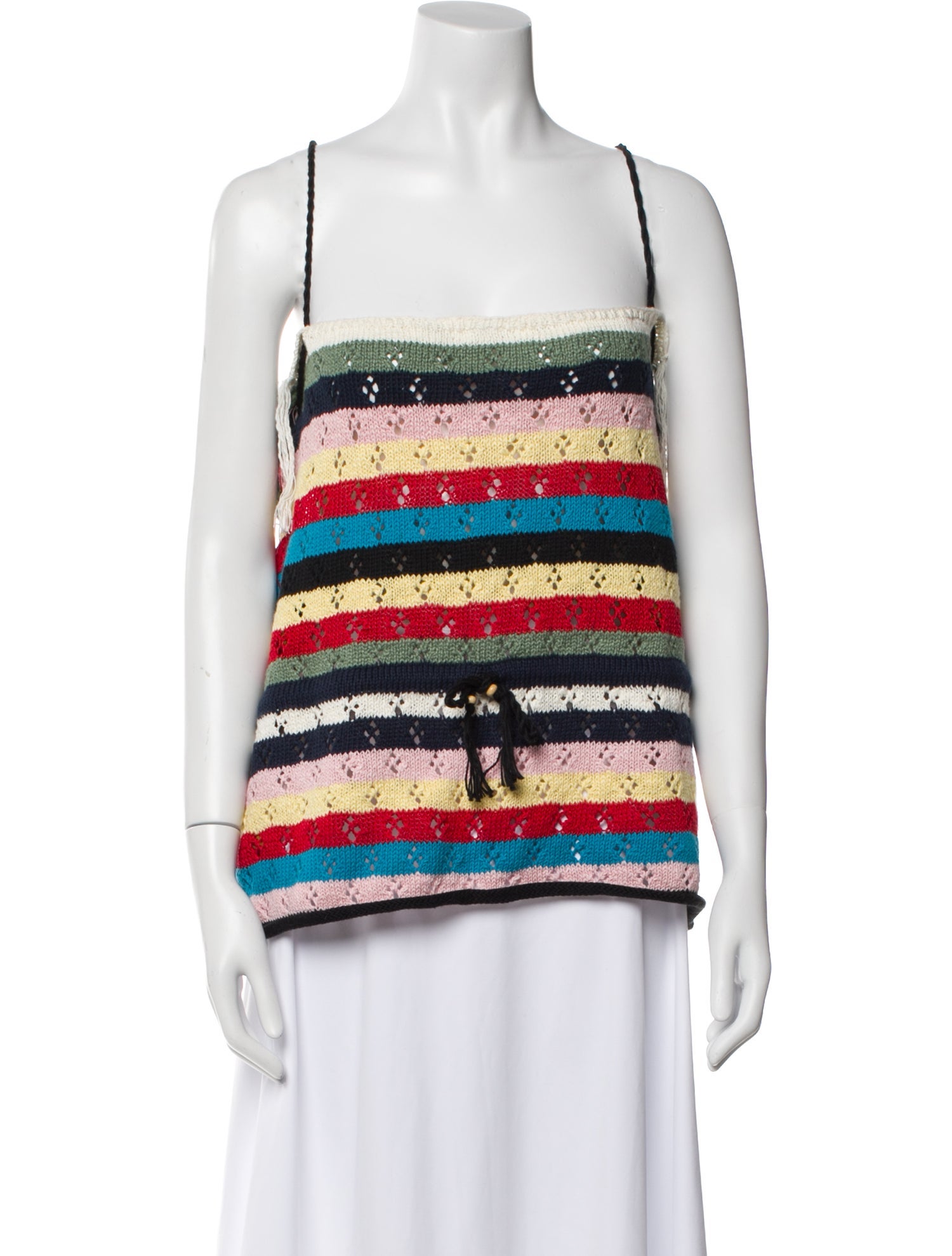 Lingua Franca Striped Square Neckline Sweater