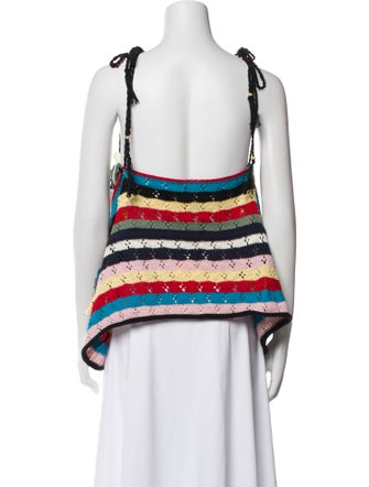 Lingua Franca Striped Square Neckline Sweater