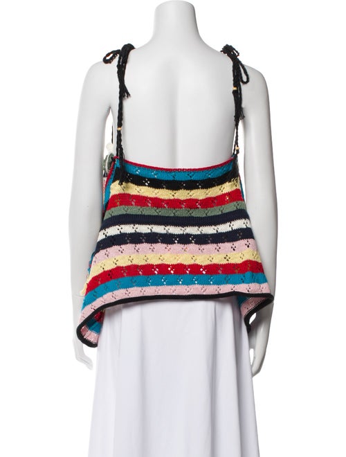 Lingua Franca Striped Square Neckline Sweater