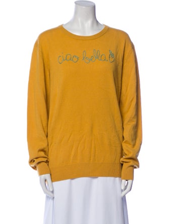 Lingua Franca Cashmere Graphic Print Sweater