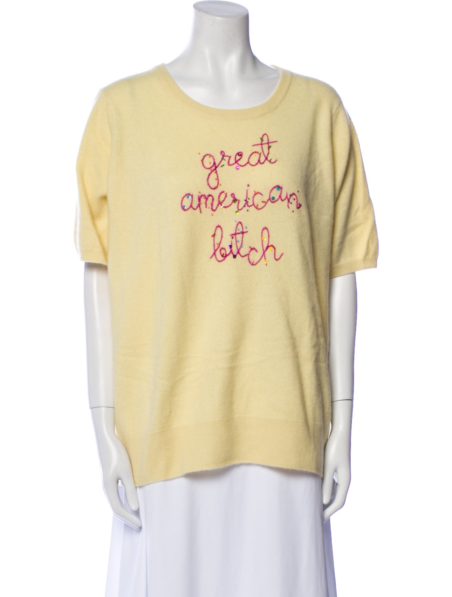 Lingua Franca Cashmere Graphic Print Sweater