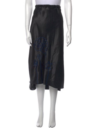 Lingua Franca Silk Midi Length Skirt