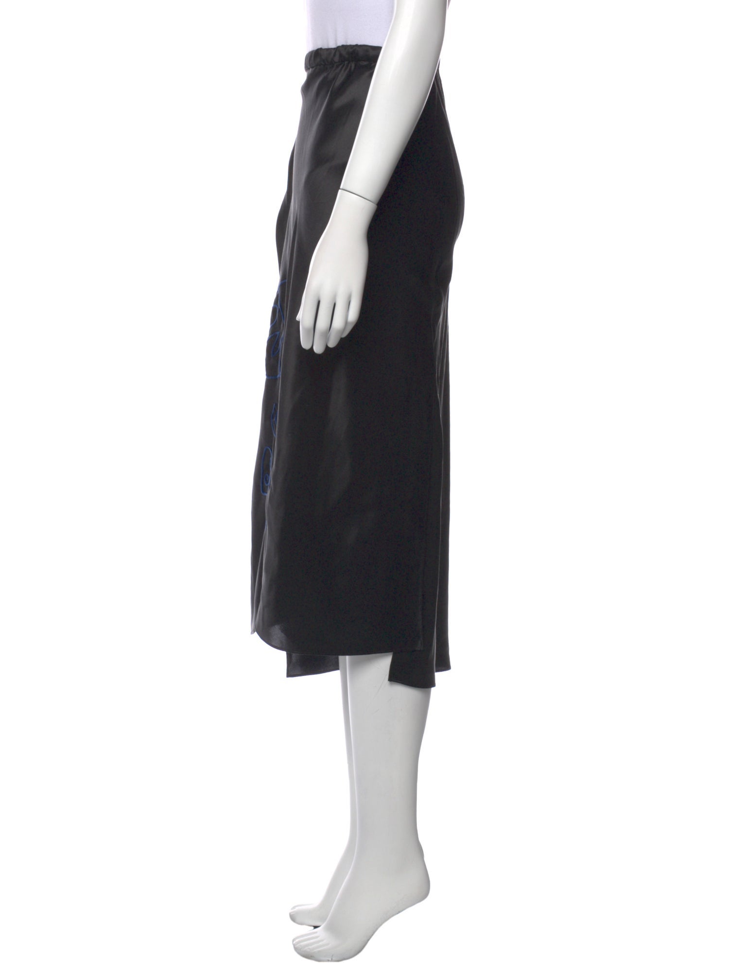 Lingua Franca Silk Midi Length Skirt