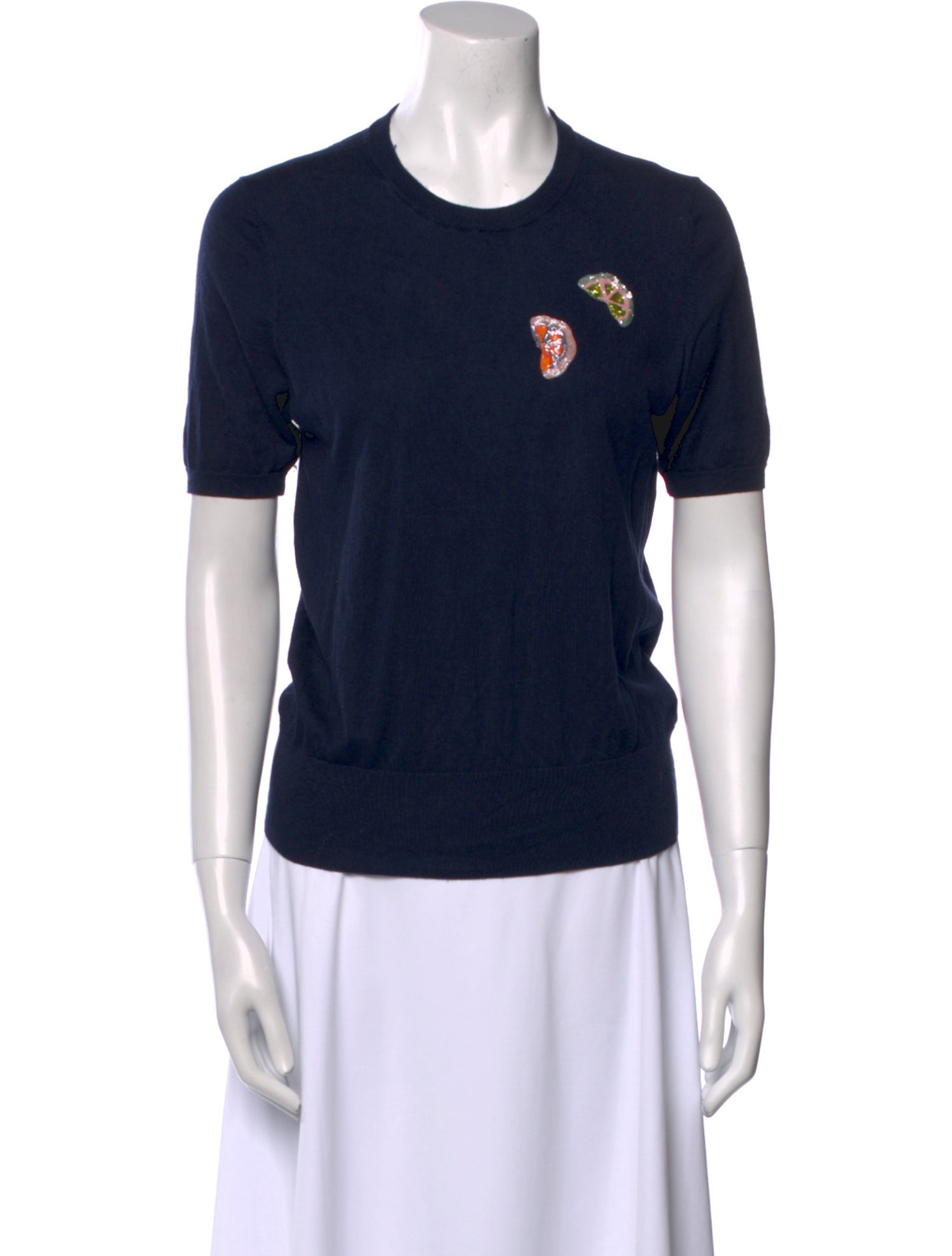 Lingua Franca Silk Crew Neck Sweater